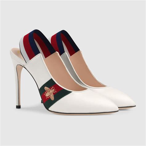 gucci leather web pump|gucci slingback pumps.